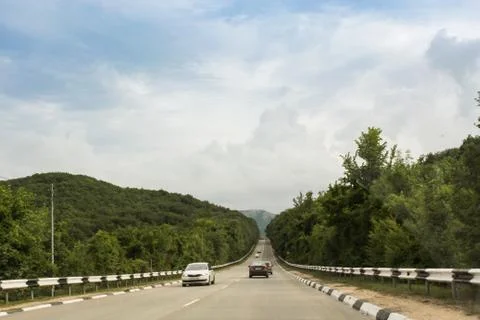 Hollow on the highway. 库存照片