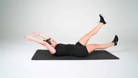 Hollow Hold Flutter Kick Stock Footage 314196112