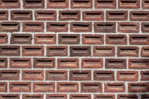 Hollow modern brick wall Stock Photos