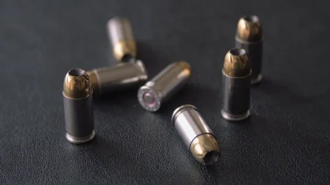 Hollow Point Bullets Close Up Stock Footage 75620380