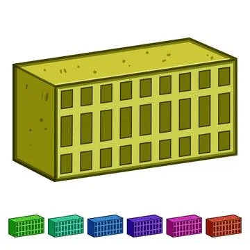 Hollow red brick for construction and building industry 스톡 일러스트
