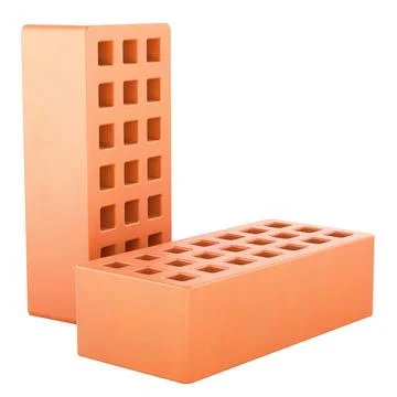 Hollow red bricks set. 3D rendering Stock Illustration