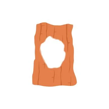 Hollow in tree trunk, cartoon vector illustration isolated on white background. Stock Illustration