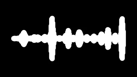 Hollow white equalizer volume reaction on 4k black background Video stock 261578344