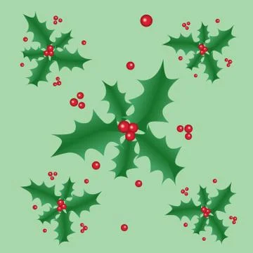Holly and berries pattern Illustrazione stock