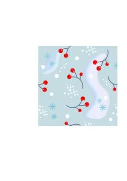 Holly berries seamless delicate New Year pattern. Illustrazione stock