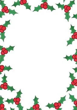Holly border Stock Illustration