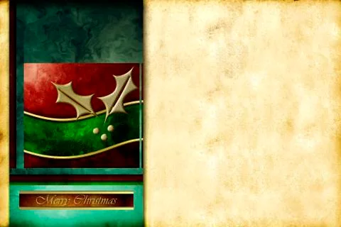 Holly christmas background Stock Illustration