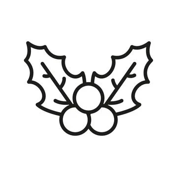 Holly christmas icon vector basic design simple and modern 库存插图