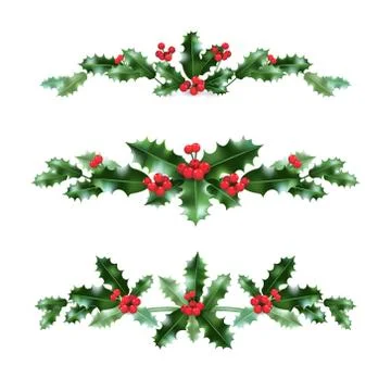 Holly decor set Stock Illustration