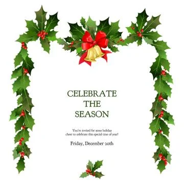 Holly design elements card Stock Illustration