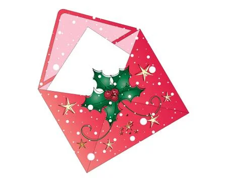 Holly envelope Illustrazione stock