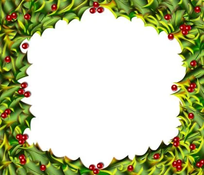 Holly frame horizontal Stock Illustration