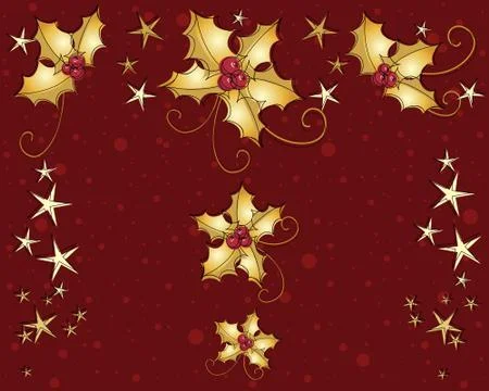 Holly greeting Stock Illustration