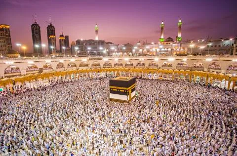 The Holly Kabah in Mecca, Saudi Arabia during Hajj Periode Stock Photos