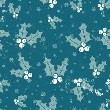 Holly Seamless Pattern Stock Illustration