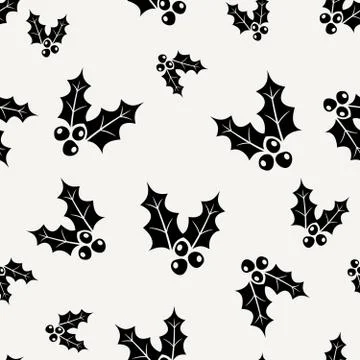 Holly Seamless Pattern Illustrazione stock