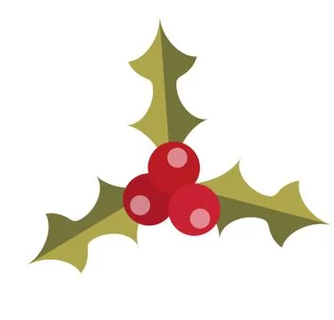 Holly vector icon. Isolated on white background. Stock Illustration