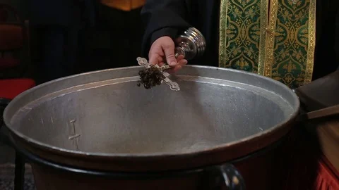 Holly Water For Baptism Stock-Footage 124423834