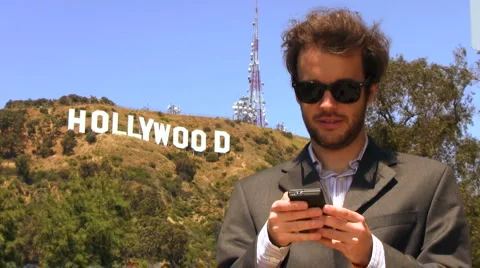 Hollywood agent texting V1 - HD Stock Footage