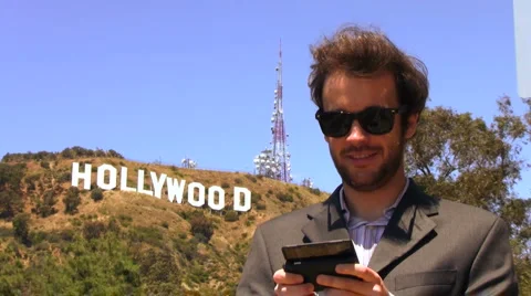 Hollywood agent texting V2 - HD Stock Footage 5503301