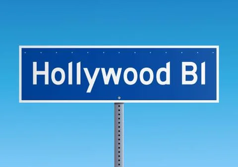 Hollywood Bl sign Stock Illustration