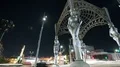 Hollywood Blvd 3 Axis Dolly Time Lapse of Four Ladies Statue at Gateway 4k or 4k+ Resolution