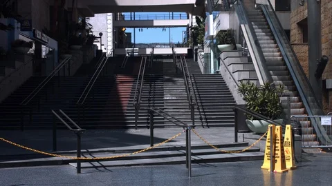 Hollywood Blvd Closed steps Vídeo Stock 129851876
