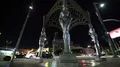 Hollywood Blvd Dolly Shot of Four Ladies of Hollywood Statue at Gateway 4k or 4k+ Resolution