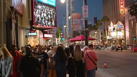 Hollywood Blvd Stock Footage 91571262