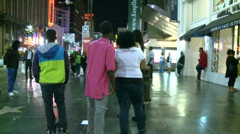 Hollywood Blvd People - Time Lapse Stock Footage