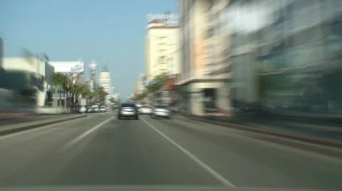 Hollywood Blvd, Sunset Blvd, Beverly Hills Series Stock Footage 443573