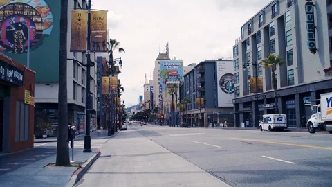 Hollywood Boulevard Empty Stock Footage 128019927