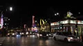 Hollywood Boulevard Illuminated Night Lights Highland Avenue Shopping Street USA HD Footage