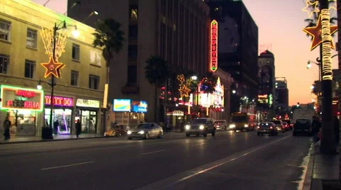Hollywood Boulevard Lights Stock Footage 301700