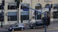 Hollywood Boulevard Orange Drive Establishing Shot Los Angeles Street Sign Cars HD Footage