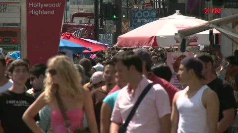 Hollywood & Highland Crosswalk Stock Footage