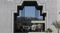 Hollywood Hills Sign, Highland Center Shopping Mall Center, Los Angeles, LA, USA HD Footage