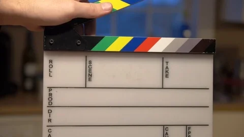 Hollywood Movie Slate Clapperboard. Stock Footage