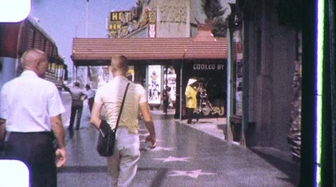 Hollywood MOVIE STAR Footprints Grauman's 1960s Vintage Film Home Movie 1151 Stock Footage