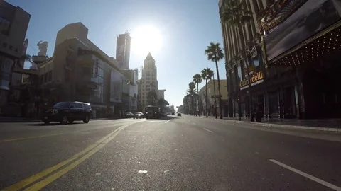 Hollywood near Highland Driving Shot Stock Footage