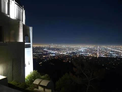 Hollywood at night Stock Photos