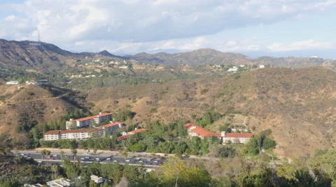 Hollywood Sign and 101 Freeway Stock Footage 50264727