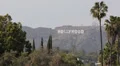 Hollywood Sign Los Angeles Hills Valley Palm Trees Vacation Holidays Sunny Day HD Footage