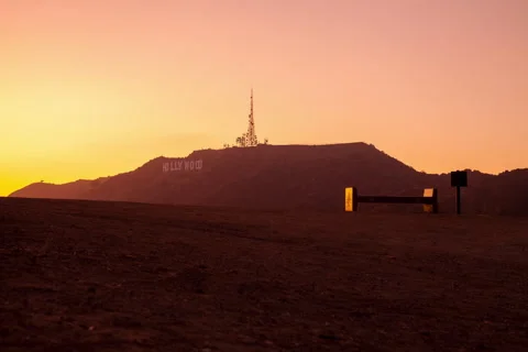 Hollywood Sign Sunset Stock Footage 157939710
