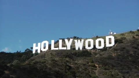 Hollywood sign2 time lapse with clouds Stock Footage 7739390
