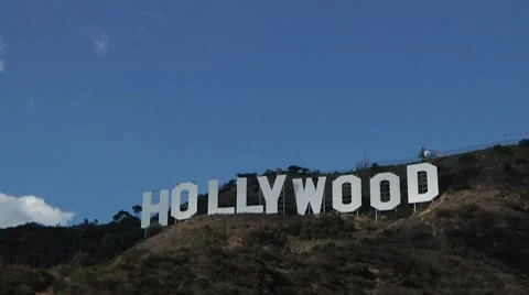 Hollywood sign4* Time lapsed with clouds passing Stock Footage 7739433