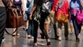 Hollywood Slow Motion Tourists Walking on Walk of Fame Hollywood Blvd California HD Footage