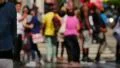 Hollywood Slow Motion Tourists Walking on Walk of Fame Hollywood Blvd California HD Footage