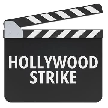 Hollywood Strike, clapperboard. 3D rendering Stock Illustration